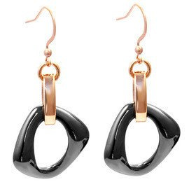 Złote Kolczyki ze Stali Chirurgicznej z Ceramiką