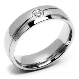 Obrączka ze Stali Chirurgicznej z Cyrkonią