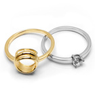 Podwójny Pierścionek Srebrny Duo Kolor