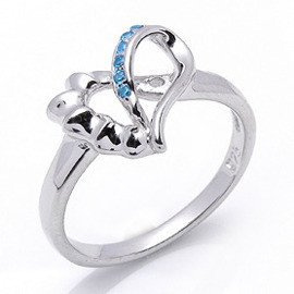 Pierścionek Srebrny w Kształcie Serca