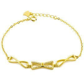 Pozłacana Srebrna Bransoletka Kokardkami