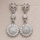 Kolczyki Srebrne Wysadzane Diamentowymi Cyrkoniami