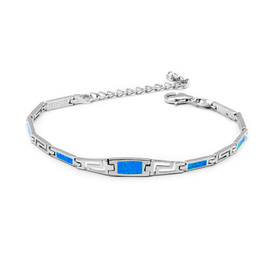 Srebrna Bransoletka z Niebieskim Opalem
