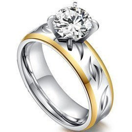 Damska Obrączka ze Stali Szlachetnej z Cyrkonią