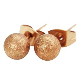 Złote Kolczyki Kulki ze Stali Chirurgicznej