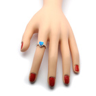 Srebrny Pierścionek Serce z Niebieskim Opalem