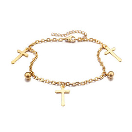 Bransoletka na Nogę z Krzyżykami Stal Szlachetna