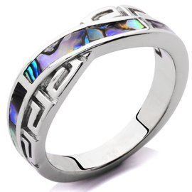 Srebrny Pierścionek z Abalonem