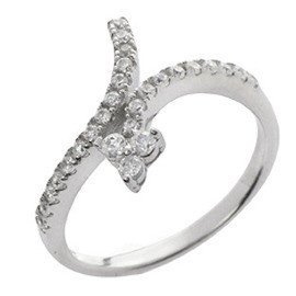 Pierścionek Srebrny z Brylantowymi Cyrkoniami