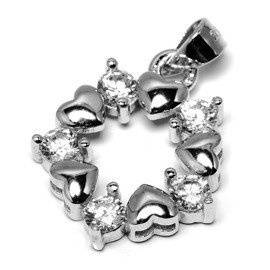 Srebrna Zawieszka z Białymi Cyrkoniami