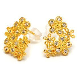 Srebrne Kolczyki Pokryte Żółtym Złotem