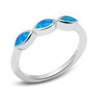 Srebrny Pierścionek z Niebieskim Opalem