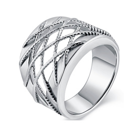 Szeroki Pierścionek ze Stali Szlachetnej