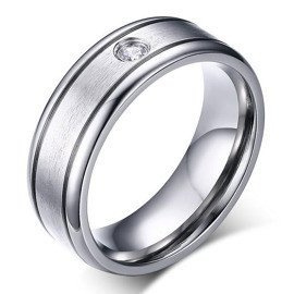 Obrączka z Tytanu z Diamentową Cyrkonią