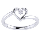 Pierścionek z Białego Złota Serduszko z Brylantami