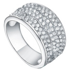 Szeroka Obrączka Srebrna Wysadzana Cyrkoniami