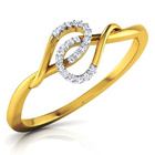 Złoty Pierścionek Wywijaniec z Brylantami