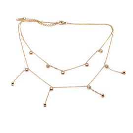 Złoty Naszyjnik z Cyrkoniami Stal Szlachetna