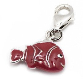 Srebrna Przywieszka do Bransoletki Czerwona Ryba
