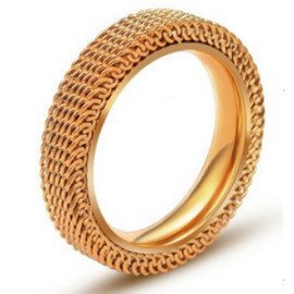 Pleciona Złota Obrączka ze Stali Szlachetnej