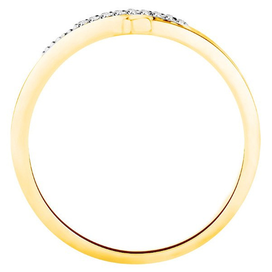 Złoty Pierścionek Wysadzany Brylantami 0.05ct