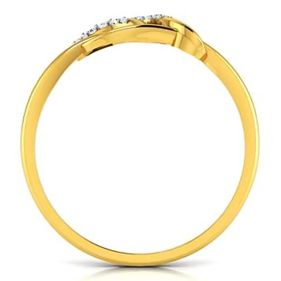 Złoty Pierścionek Zaręczynowy Wysadzany Brylantami