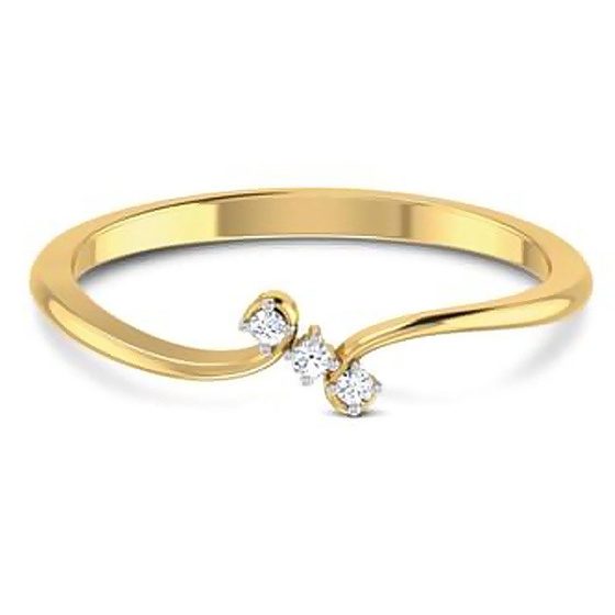 Złoty Pierścionek z Trzema Brylantami