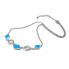 Srebrny Naszyjnik Kolia z Niebieskim Opalem