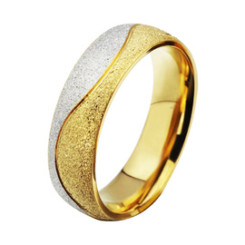 Złota Piaskowana Obrączka ze Stali Szlachetnej