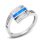 Srebrny Pierścionek z Niebieskim Opalem