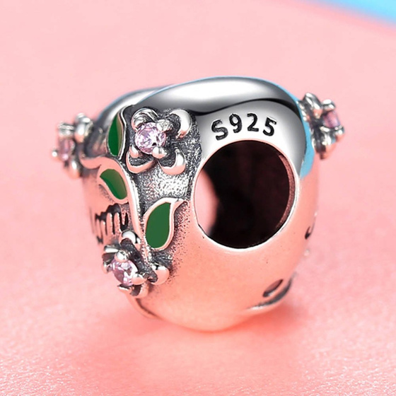 Srebrna Zawieszka Przwieszka Serce Napis Mom