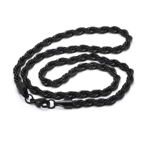 Czarny Łańcuszek ze Stali Szlachetnej Singapur