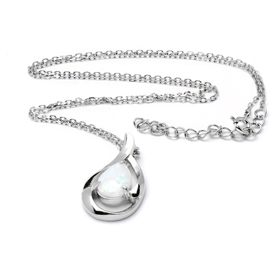 Srebrny Naszyjnik z Białym Opalem
