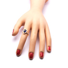 Srebrny Pieścionek Pozłacany Szafirowy Kamień