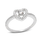 Pierścionek Srebrny Serce Wysadzane Cyrkoniami