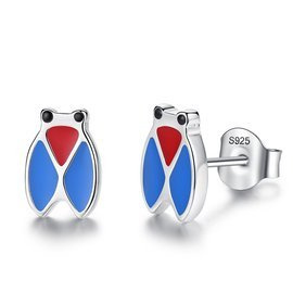 Srebrne Kolczyki Niebieska Sowa