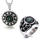 Komplet ze Stali Szlachetnej z Kompasem