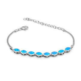 Srebrna Bransoletka z Niebieskim Opalem