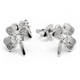 Kolczyki Srebrne w Kształcie Koniczynki