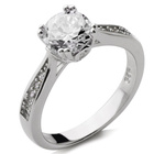 Srebrny Pierścionek z Białą Okrągłą Cyrkonią