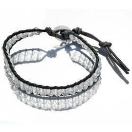 Bransoletka ze Skóry Naturalnej z Kryształkami