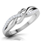 Pierścionek z Białego Złota 585 z Brylantami