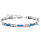 Srebrna Bransoletka z Cyrkoniami i Opalem