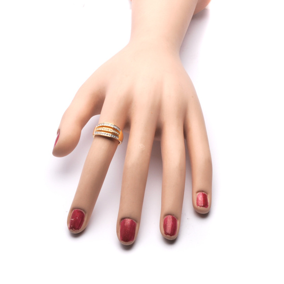 Srebrny Pierścionek Pokryty Złotem z Cyrkoniami