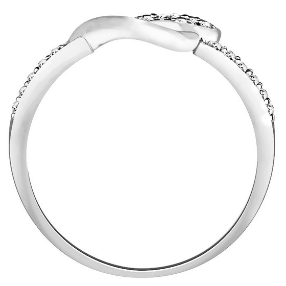 Pierścionek Kształt Serca Białe Złoto Zaręczynowy