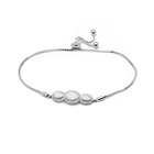 Srebrna Bransoletka z Białym Opalem Regulowana