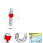 Srebrne Kolczyki z Czerwonym i Różowym Sercem