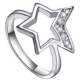 Pierścionek Srebrny Gwiazdka Wysadzana Cyrkoniami