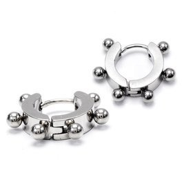 Czarne Kolczyki Kółka ze Stali Szlachetnej