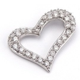 Srebrna Zawieszka Białe Cyrkonie Serce